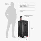 Traveler's Choice Maxporter II Polycarbonate Hardside Trunk with Spinner Wheels, Black, 28-Inch Medium Trunk