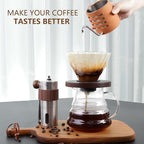 LHS Pour Over Coffee Maker Set - All in One Pour Over Coffee Kit, Travel Pour Over Coffee Dripper, Manual Coffee Maker Set Grinder Brewer Dripper and Cup Set, Anniversary Birthday Gift Sets