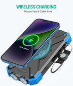 BLAVOR Solar Power Bank 10,000mAh, Portable Wireless Charger, 20W Fast Charging External Battery Pack with USB C for Cell Phones, Solar Panel Charging with Dual Flashlight for Camping