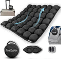 Soundur Travel Cushion Airplane Seat,Inflatable Air Bubble Design with Storage Bag for Car/Office/Kitchen Chairs.42 Air Cells, Adjustable Firmness, Non-Slip Bottom