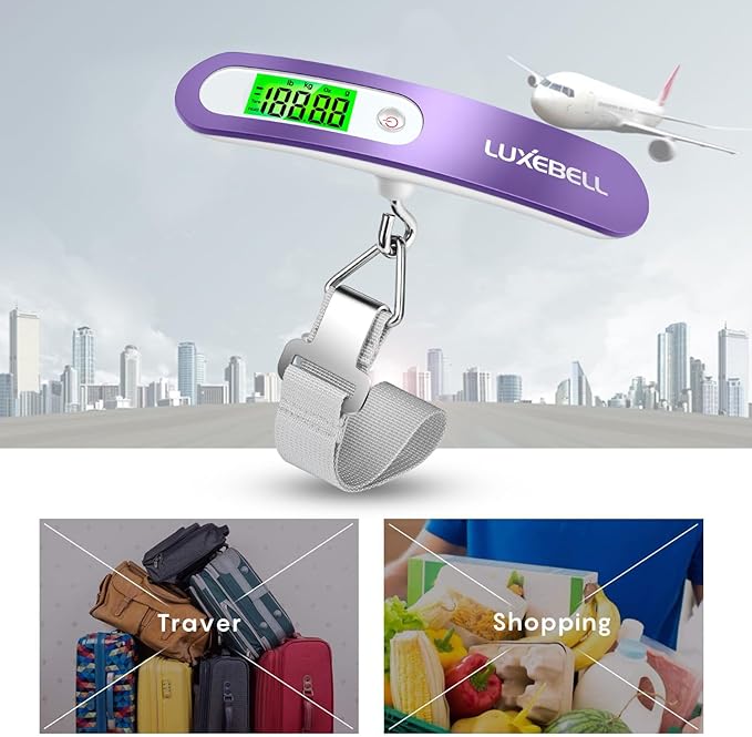 Digital Luggage Scale Vacation Travel Essentials Accessories Gifts for Traveler Portable Suitcase Handheld Weight Scale 110 lbs Hanging Baggage Travel Must Haves