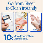 FOMIN - Antibacterial Paper Soap Sheets for Traveling - 100 Unscented Portable Hand Soap Sheets for Travel in Tin - Dissolvable Mini Portable Travel Soap Sheet for Hand Washing, Camping and Hiking