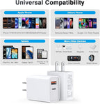 [2 Pack] LCGENS USB C Wall Charger Block 20W, Dual Port PD Power Delivery Fast Type C Charging Block Plug Compatible with iPhone 11/12/13/14/15/16/17 Pro Max, XS/XR/X, Ipad Pro, Samsung Galaxy