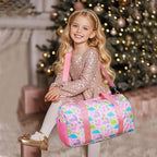 Gym Travel Duffle Bag for Girls - Gymnastics Sports Dance Bag with Shoe Compartment & Wet Pocket Dinosaur Kids Travel Bag Teens Weekender Sleepover Carry On Bag