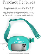 YOSHUYUKI Waist Belt Bag for Women Lulu Dupes Mini Small Crossbody Purse Sling Cute Fashion Waterproof Fanny Pack Over The Shoulder Bags Fashionable Travel Running Belt Pouch Bum Bag Peppermint Green