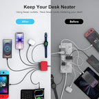 [2026 Updated] USB C Fast Charger, 100W GaN 6 Port Type C Charging Station Hub Block Cube, USB C Wall Charger Power Strip Adapter Plug for iPad iPhone 17 16 15 14 Pro Max Pixel Note Galaxy, 5ft Cord