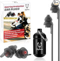 Motorcycle Ear Plugs for Wind Noise Reduction, 2 Pairs Reusable Motorcycle Accessories - Moto Earplugs, Soft Comfortable Hearing Protection for Motorbike, Touring, Racing, Riding - 25dB, Biker Gifts