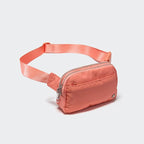 Pander Everywhere Belt Bag for Women, 5 Zipper Pockets Nylon Crossbody Fanny Pack Purse (Dark Salmon).