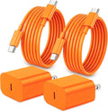 iPhone 17 16 15 Charger Fast Charging,2Pack 20W Apple iPad USB C Wall Chrager Block with 6FT USB C to C Cable for iPhone 17/Pro/Pro Max/17 Air/ 16/16 Pro/16 Pro Max/15/Plus/Pro/Pro Max (Orange)
