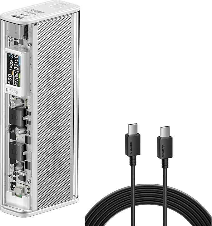 240W USB C Cable& Shargeek 140 Power Bank-White Bundle