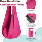 Pawaboo Small Dog Sling Carrier, Reversible Hands Free Dog Sling Carriers for Small Dogs and Cats, Puppy Slings Carrier with Safety Harness, Puppy Essentials, Magenta