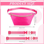 Amylove 9 Pieces Fanny Packs Nylon Waist Bag Zipper Travel Running Bag with Adjustable Strap for Women Men(Nylon,Rose Red)