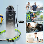 Sports Water Bottle with Straw,32 OZ Water Bottles with Time Marker for Boys and Girls,Simple Modern Water Bottle Plastic Leakproof Bpa Free,Waterbottle for Adults,School,Gym,Outdoor