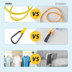 Retractable Camping Clothesline, Portable Travel Clothes Line, Windproof Laundry Line with Clothespins & Hang Holes, Indoor Outdoor Drying Rope for Hotel Trip, Cruise, RV (Yellow, 12.5 Ft)