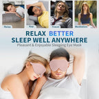 ZGGCD Sleep Mask for Side Sleeper, Light Blocking Sleeping Eye Mask for Women Men, 3D Contoured Night Blindfold, Luxury Eye Cover Eyeshade with Adjustable Strap for Travel, Nap, Nurse Essentials, Pink