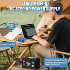 Starlink Mini 12V Adapter Power Cable, 12V/24V Starlink Mini Power Supply DC Step Up Converter to 30V 3.5A, Compatible with Battery/RV/Generator/Yacht/Solar Panels Off-Grid Power Solution with Fuse
