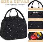 Bluboon Lunch Bag for Women Men Cute Lunch Tote Bags Reusable Insulated Lunch Box Large Capacity Reusable Insulated Cooler for Work Picnic or Travel