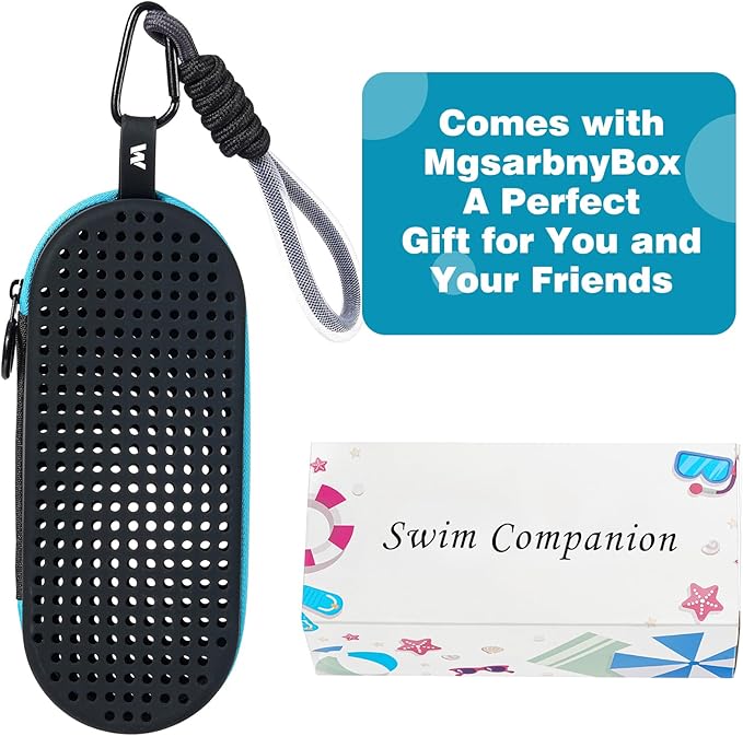 Swim Goggle Case For Swimming Goggles, Swimmer Gifts for Kids Teens Adults, Silicone Cases with Drain Hole
