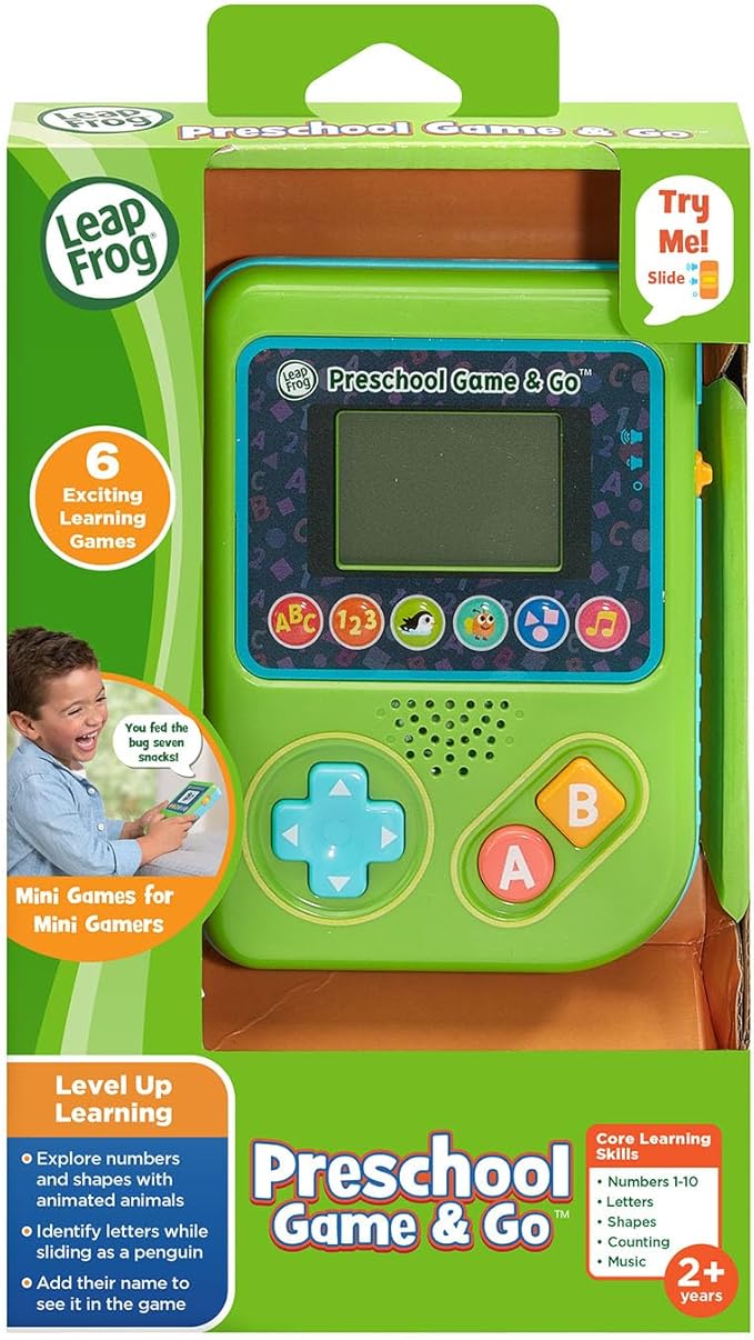 LeapFrog Preschool Game and Go Handheld Video Game Toy, Green