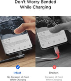 AINOPE USB C Cable 60W 2-Pack 6.6ft Nylon Braided USB C to USB C Cable Type C Charger Fast Charging Right Angle USBC Cable Charger Cord for iPhone 16 Pro Max 15 Plus Samsung S24 S23 iPad Pro Black