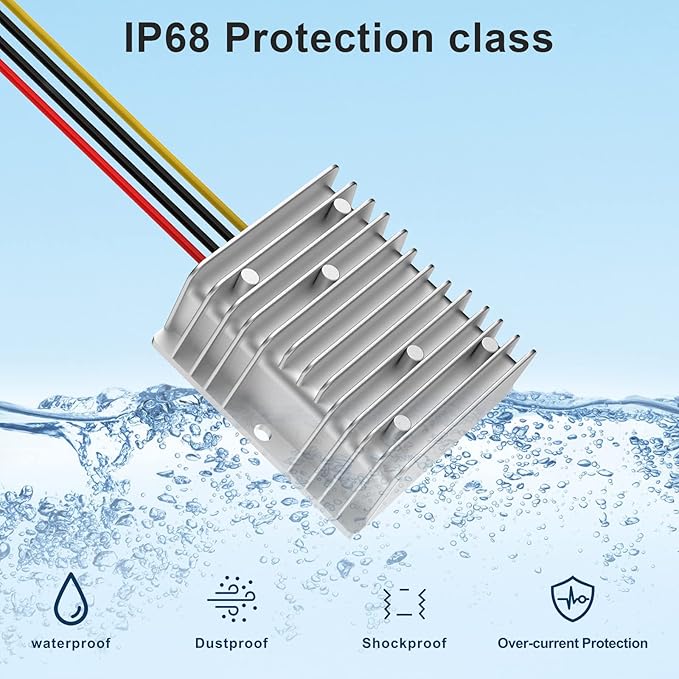 DC 12V Boost to 19V 10A 190W Boost Converter Power Converter Waterproof Module Transformer is Used for Golf cart, CLU bcarand Other Vehicles