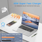 45W Super Fast Charger Block, 2Pack Type C Fast Charging Block with 6FT USB C Charger Cable Compatible with Samsung Galaxy S25 24 23 Ultra/+ /S22 Plus/S20, Tab S9/S8 Ultra,iPhone 17/16/15