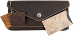 Hide & Drink, Full Grain Leather Large Female Wallet, Travel Organizer for Women, Vintage Money and Card Holder, Handmade, Bourbon Brown/White Stitching