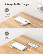VEEKTOMX Portable Charger Built-in Cables, 10000mAh Power Bank for iPhone, Fast Charge USB C Battery Pack Travel Essentials Powerbank Compatible with iPhone 17/16/15/14, Samsung S25/24, Android, etc