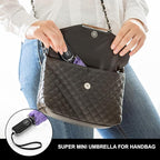 Compact Travel Umbrella for Purse - Flat Handle, Waterproof for Light Rain