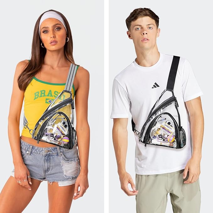 LATMAP 7L Sling Bag For Women Men Backpack Fanny Pack Crossbody Chest Travel Shoulder Belt Bags Purse Handbag PU Leather
