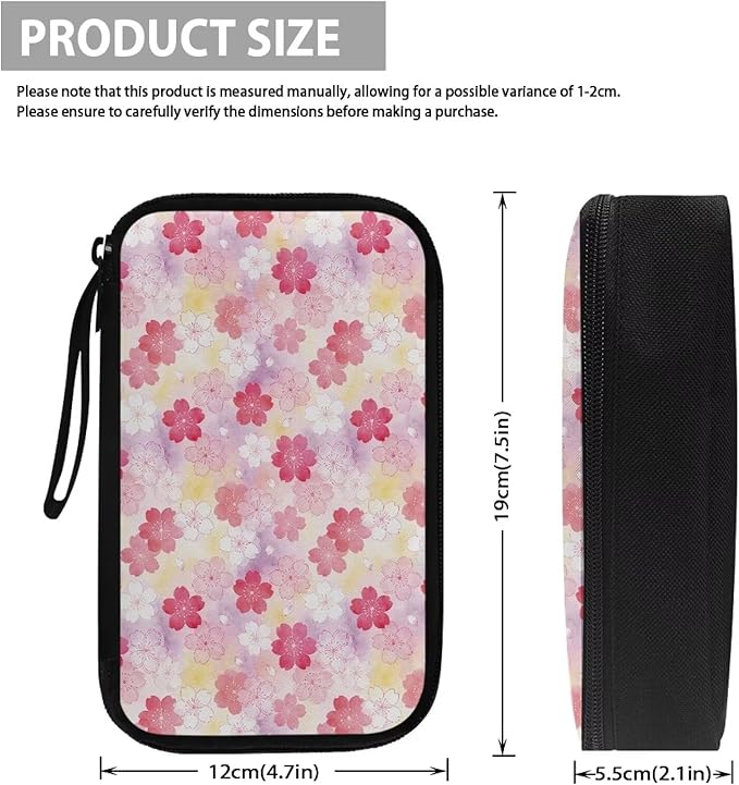 Cherry Blossoms Electronic Organizer Travel Cable Organizer Bag Portable Pouch Electronic Accessories Carry Case for Tech Accessory Phone Power Bank Cable Cord Charger