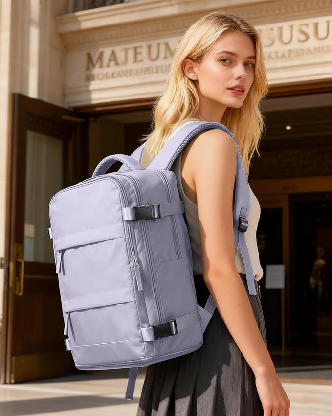 coofay Large Carry On Backpack Flight Approved Personal Item Travel Backpack For Women Airline Approved Waterproof Sports Luggage Backpack Casual Daypack Small Hiking Backpack Purple Backpack