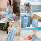 YSYJ 12 Pack Turkish Beach Towel Oversized Beach Towels 36"x71"Turkish Towel Soft Sand Free Quick Dry Lightweight Beach Towel Bath Towels Blue