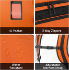 MIER Large Duffle Backpack Sports Gym Bag with Shoe Compartment, Heavy Duty and Water Resistant, Orange, 45L
