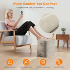 Inflatable Foot Rest Pillow for Travel, 4 Height Adjustable Leg Rest Pillow for Economy Class, Car, Office and Homes