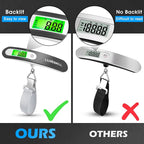 Digital Luggage Scale Vacation Travel Essentials Accessories Gifts for Traveler Portable Suitcase Handheld Weight Scale 110 lbs Hanging Baggage Travel Must Haves