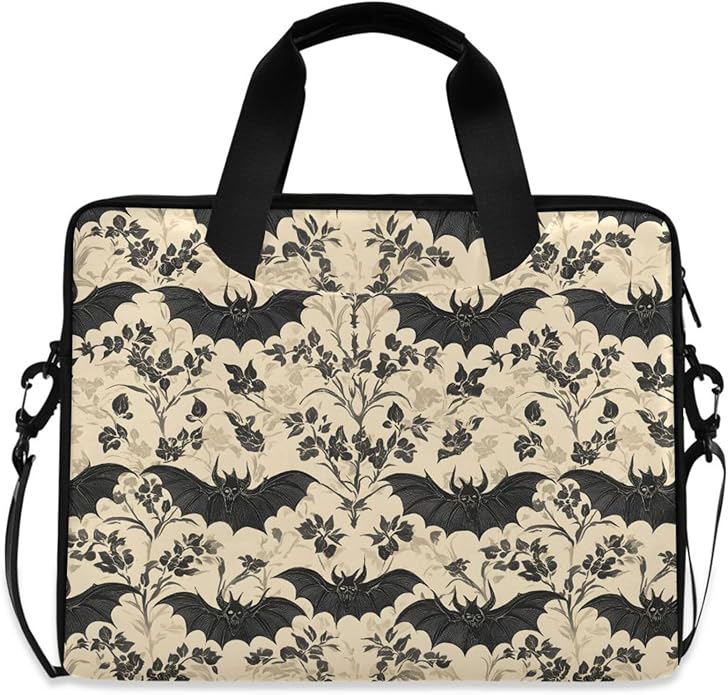 MNSRUU Laptop Bag for 15.6 inch Black Gothic Bats