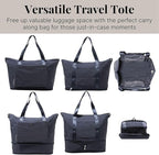 Baggallini Carryall Expandable Lightweight Travel Tote 22" Packable Folding Compact Nylon Washable Weekender w/Luggage Sleeve
