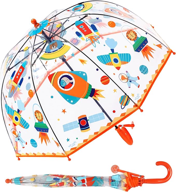 Kids Clear Umbrella for Rain Dome Bubble Umbrellas Windproof for Kids Boys and Girls