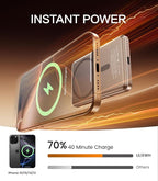 [0.3" Ultra Slim] [Alloy-Made] ULiXWH Magsafe Portable Charger for iPhone, 2026 Upgrade 5000mAh Fast Charging Magnetic Power Bank, Wireless Battery Pack for iPhone 17 Air 16 15 Pro Max 14, Desert Gold