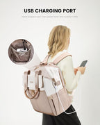 LOVEVOOK 17.3 Inch Laptop Backpack for Women, Large Capacity Travel Backpack with Organizer Bag, Waterproof Carry on Backpack Work Bag with USB Port, Teacher Nurse Backpack Purse, 2PCS