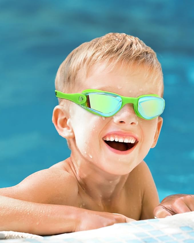 Aegend Swim Goggles for Kids Youth 3-14 Anti-Fog Anti-UV Comfort Fit Goggles for Swimming