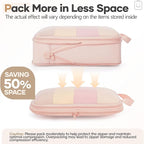 Veken 6/9/11 Set Compression Packing Cubes for Travel Essentials,Compressible Expandable Large Luggage Suitcase Organizer Bags for Clothing,Durable Space Saver Storage Bags(Beige)