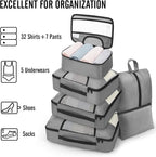 Veken 8 Set Packing Cubes for Travel Essentials, Suitcase Organizer Bags in 4 Sizes, Carry-On Luggage Accessories with Large Laundry & Hanging Toiletry Bag, Must-Have for Airplane, Road Trip & Camping