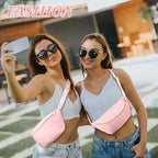 Amylove 9 Pieces Fanny Packs Nylon Waist Bag Zipper Travel Running Bag with Adjustable Strap for Women Men(Nylon,Pink)