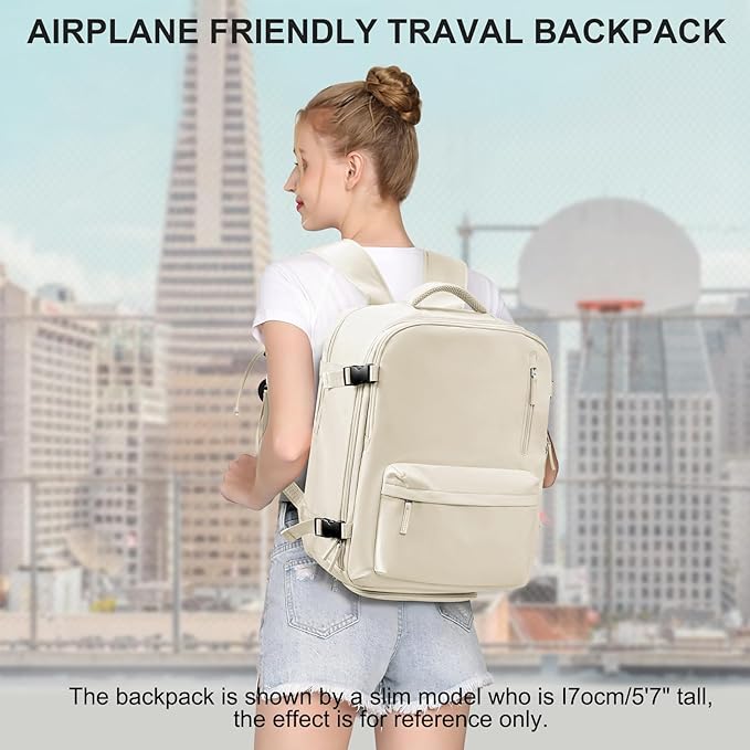 WONHOX Large Travel Backpack Women,Carry On Backpack Flight Approved 18x14x8 inches Bag Spirit Airlines Personal ltem,College Sports Hiking Rucksack Laptop Blackpack mochila de viaje,PeacockBlue