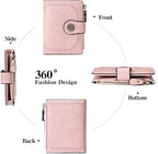 Small Wallet for Women Bifold Credit Card Holder RFID Blocking with Zipper Pocket