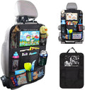 Matenf Car Organizer Back Seat with 9 Storage Pockets & 10″ Tablet Holder, 1Pack Seat Back Cover for Kids Toddlers, Kick Mats Protector, Keep Cars Vehicles Organized & Tidy, Travel Accessories