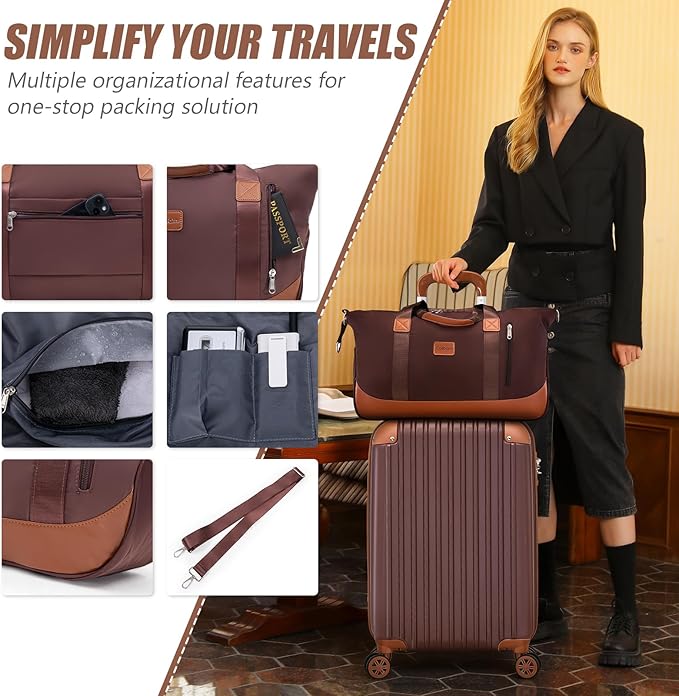 Cosbarn Luggage Sets 5 Piece Suitcases with Wheels, Suitcase Set ABS Hard Case Luggage with TSA Lock Spinner Wheels Durable Travel Luggage