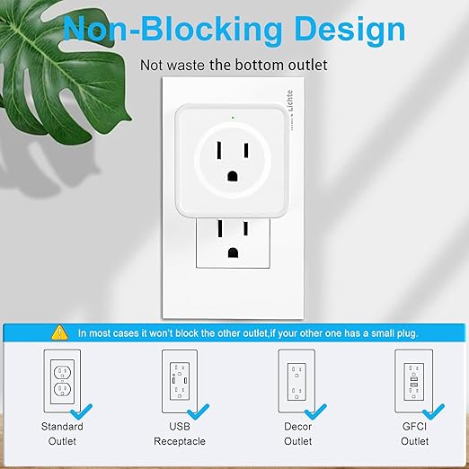 Multi Plug Outlet Extender, FiiMan 5 Outlet Splitter Wall Adapter, 3-Prong Grounded Outlet to The Side, Flat Wall Plug Side Access Adapter, 5 Way Outlet Extender Tap, White (2 Pack)